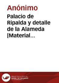 Portada:Palacio de Ripalda y detalle de la Alameda [Material gráfico] : Valencia