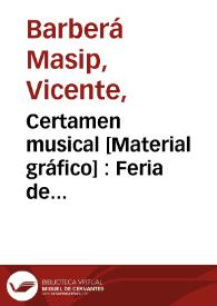 Portada:Certamen musical [Material gráfico] : Feria de Valencia del 20 al 31 de Julio 1902