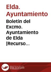 Boletín del Excmo. Ayuntamiento de Elda [Recurso electrónico]