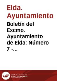 Boletín del Excmo. Ayuntamiento de Elda [Recurso electrónico]. Número 7 - noviembre
