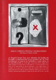 Portada:Ángel Crespo: poesía y humanismo / José Manuel Caballero Bonald