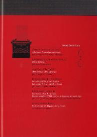 Portada:Campo de Agramante: revista de literatura. Núm. 19 (otoño-invierno 2013). Notas de lectura