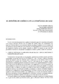 Portada:El español de América en la enseñanza de E/LE / José Luis Medina Gracia, Diego Rubio Ardanaz, Santiago Martínez Ortega