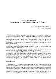 Portada:\"Tirano Banderas\". Edición y configuración de un tópico / Rocío Oviedo y Pérez de Tudela