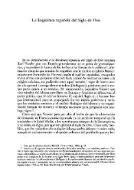 Portada:La lingüística española del Siglo de Oro / Juan M. Lope Blanch