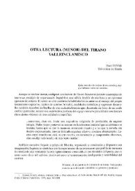 Portada:Otra lectura (menor) del tirano valleinclanesco / Paco Tovar
