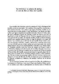 Portada:La retórica y la crónica de Indias: el caso de Bernal Díaz del Castillo / James Ray Green