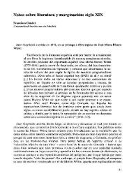 Portada:Notas sobre literatura y marginación: siglo XIX / Francisco Caudet