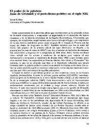Portada:El poder de la palabra: Juan de Grimaldi y el periodismo político en el siglo XIX  / David T. Gies 