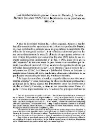 Portada:Las colaboraciones periodísticas de Ramón J. Sender durante los años 1929-1936: Incidencia en su producción literaria / María Francisca Vilches de Frutos