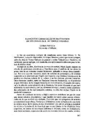 Portada:Elementos carnavalescos bajtinianos en dos obras de B. de Torres Naharro / Cecilia Novella