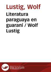 Portada:Literatura paraguaya en guaraní / Wolf Lustig