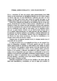 Portada:La poesía afro-antillana: Luis Palés-Matos / Pedro Juan Labarthe