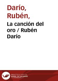 Portada:La canción del oro / Rubén Darío
