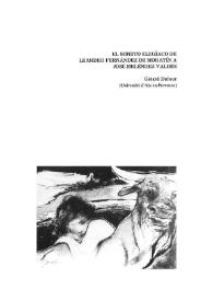 Portada:El soneto elegíaco de Leandro Fernández de Moratín a José Meléndez Valdés / Gérard Dufour