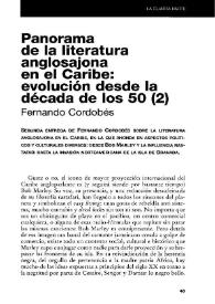 Portada:Panorama de la literatura anglosajona en el Caribe: evolución desde la década de los 50 (2) / Fernando Cordobés