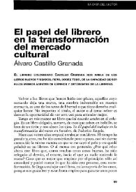 Portada:El papel del librero en la transformación del mercado / Álvaro Castillo Granada