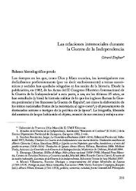 Portada:Las relaciones intersociales durante la Guerra de la Independencia / Gérard Dufour