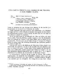 Portada: Una carta inédita del marqués de Viluma a don Pedro Egaña  / Pierre Guenoun