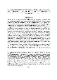 Portada:Paralingüística y kinésica: para una teoría del sistema comunicativo en el hablante español / Fernando Poyatos