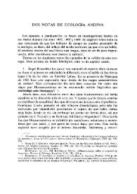 Portada:Dos notas de ecología andina  / Douglas J. Gifford