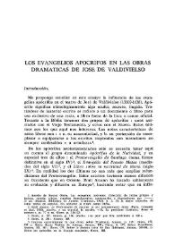Portada:Los evangelios apócrifos en las obras dramáticas de José de Valdivielso  / Ricardo Arias