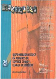 Portada:Disponibilidad léxica en alumnos de español como lengua extranjera / Marta Samper Hernández