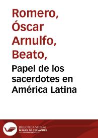 Portada:Papel de los sacerdotes en América Latina