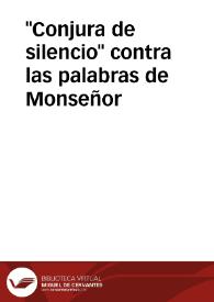Portada:"Conjura de silencio" contra las palabras de Monseñor