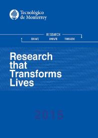 Portada:Research that transforms lives / editor Francisco J. Cantú-Ortiz; Arturo Molina Gutiérrez