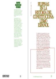 Portada:Filipinas en la historia del constitucionalismo español  / David Manzano Cosano