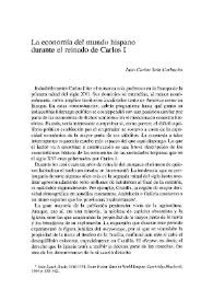 Portada:La economía del mundo hispano durante el reinado de Carlos V / Juan Carlos Sola Corbacho