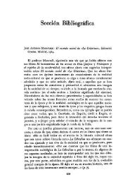 Portada:José Antonio Maravall: El mundo social de "La Celestina". Editorial Gredos, Madrid, 1964 [Reseña] / Juan J. Trías