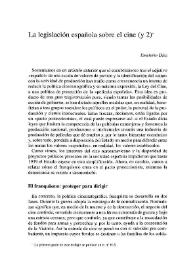 Portada:La legislación española sobre el cine (y 2) / Emeterío Díez