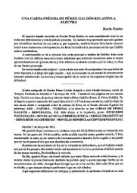 Portada:Una carta inédita de Pérez Galdós relativa a "Electra" / Karlo Budor