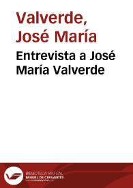 Portada:Entrevista a José María Valverde (Planeta)