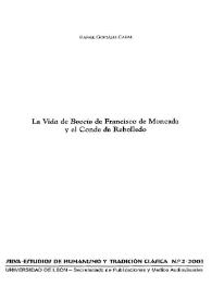 Portada:La Vida de Boecio de Francisco de Moncada y el Conde de Rebolledo / Rafael González Cañal
