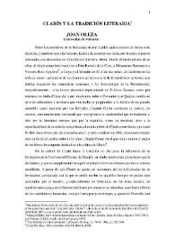 Portada:Clarín y la tradición literaria / Joan Oleza