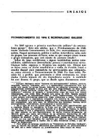 Portada:Pronunciamento do 1846 e regionalismo galego / Xosé Ramón Barreiro