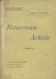 Portada:Rousseau artiste / Émile Faguet