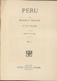 Portada:Perú. Volumen I / by William H. Prescott