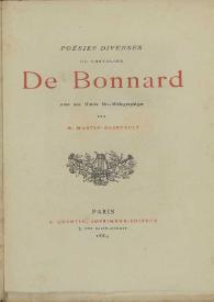 Portada:Poésies diverses / du chevalier De Bonnard ; avec une notice bio-biliographique par H. Martin-Dairvault