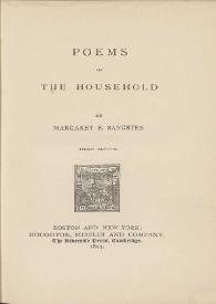 Portada:Poems of the household / by Margaret E. Sangster