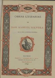 Portada:Obras literarias / de Manuel Silvela