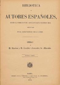 Portada:Obras de D. Nicolás y D. Leandro Fernández de Moratín