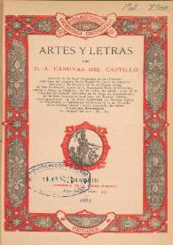 Portada:Artes y letras / por Antonio Cánovas del Castillo