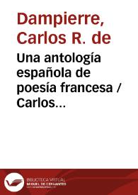 Portada:Una antología española de poesía francesa / Carlos Dampierre