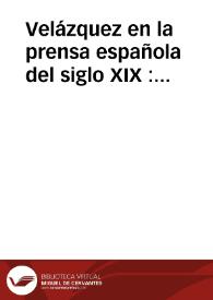 Portada:Velázquez en la prensa española del siglo XIX : (selección)