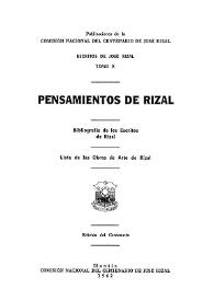 Portada:Pensamientos de Rizal / José Rizal