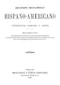 Portada:Diccionario enciclopédico hispano-americano de literatura, ciencias y artes. Tomo 1